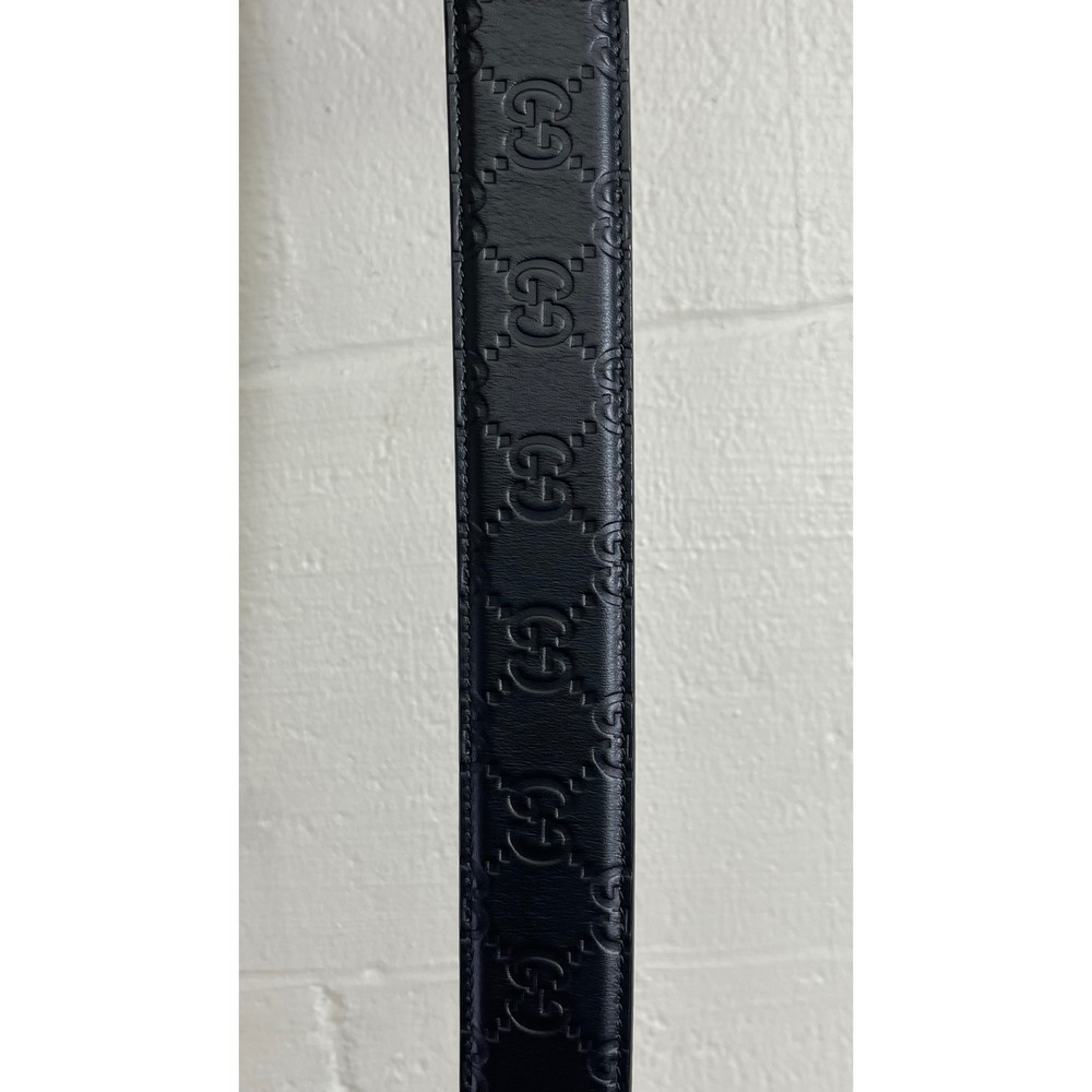 Gucci Signature GG Black Leather Adjustable Belt 403941 CWC0N Men's Size 100-40 - Picture 2 of 16